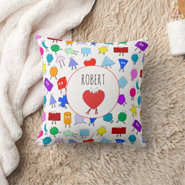 Colourful 2D & 3D Geometric Shapes Pattern for Kid Cushion (Blanket)