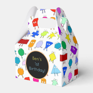 Colourful 2D & 3D Geometric Shapes Pattern for Kid Favour Box