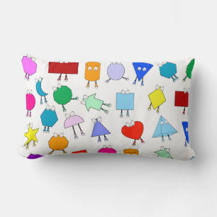 Colourful 2D & 3D Geometric Shapes Pattern for Kid Lumbar Cushion