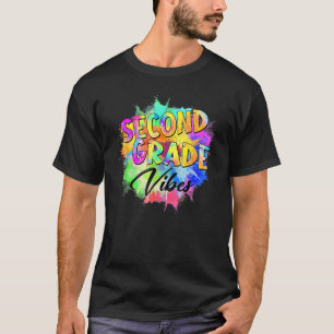 Colourful 2nd Grade Vibes Teacher Student Back To  T-Shirt