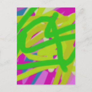 colourful 3748 abstract art postcard