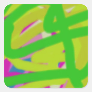 colourful 3748 abstract art square sticker