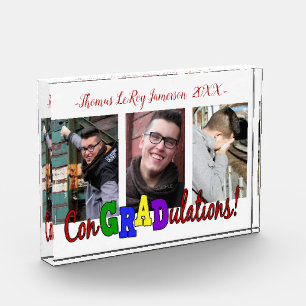 Colourful 3 Photo "ConGRADulations" Photo Block