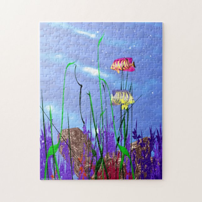 Colourful 3D Angelfish Jigsaw Puzzle (Vertical)