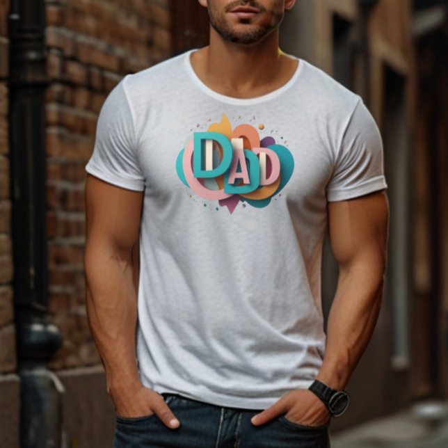  Colourful 3D “DAD” Graphic Design | Men's  T-Shirt (Creator Uploaded)