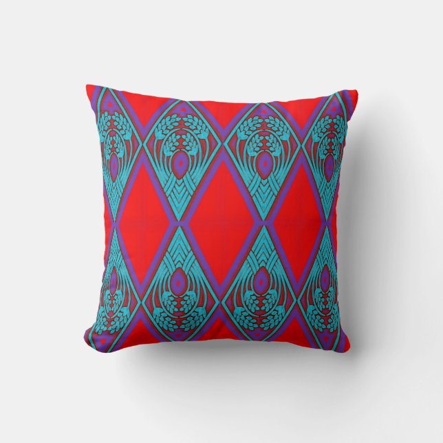 Colourful 3D Digital Art Throw Pillow | 16x16 Perf (Front)