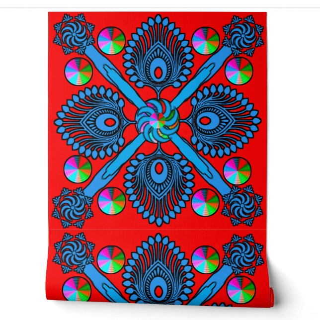 Colourful 3D Digital Peel and Stick Wallpaper – Te (Unrolling)