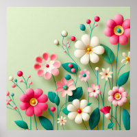 Colourful 3d flowers