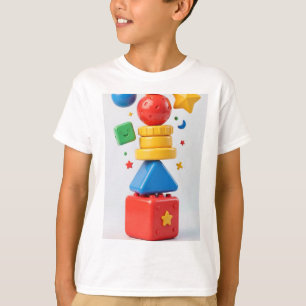 Colourful 3D Kids Toys Tower Vertical T-Shirt