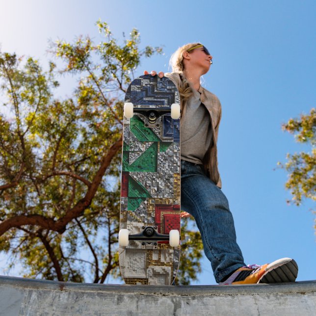 Colourful 3D Mosaic Skateboard - Modern Luxury (Outdoor 1)