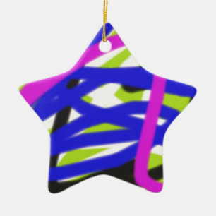 colourful 4834 abstract art ceramic tree decoration