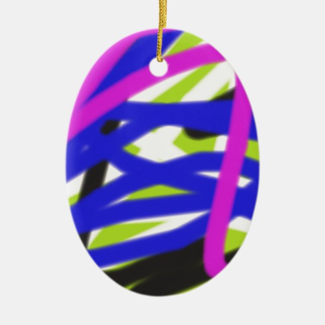colourful 4834 abstract art ceramic tree decoration (Front)