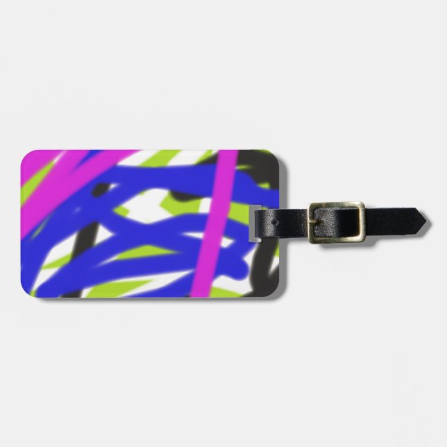 colourful 4834 abstract art luggage tag (Front Horizontal)