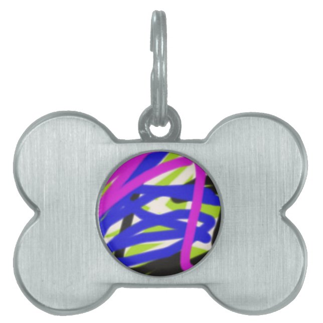 colourful 4834 abstract art pet name tag (Front)
