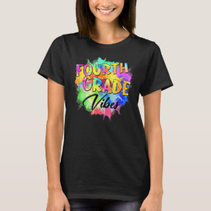 Colourful 4th Grade Vibes Teacher Student Back To T-Shirt