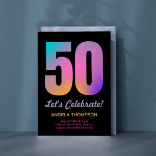 Colourful 50 Years Birthday Invitation