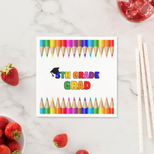 Colourful 5th Grade Graduation Party Napkin