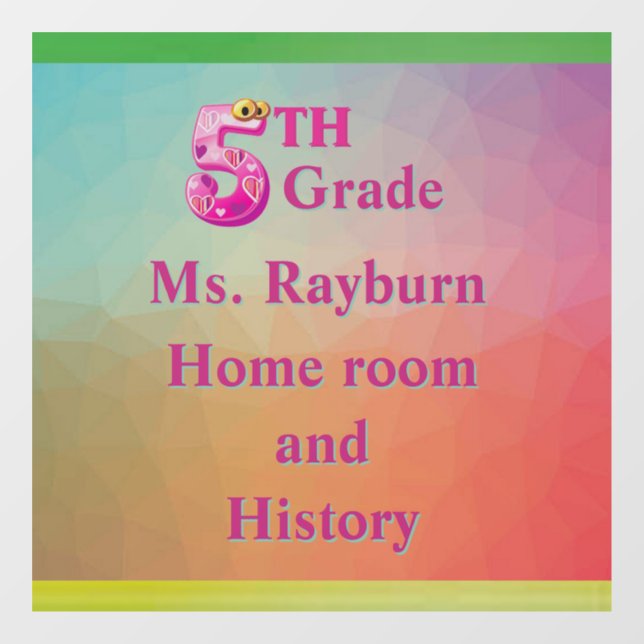 Colourful 5th Grade School Room 6” X 6” (Sheet)