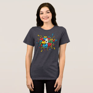 Colourful 5th Year Anniversary  Tri-Blend Shirt