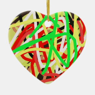 colourful 676 abstract art ceramic tree decoration