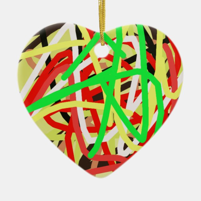 colourful 676 abstract art ceramic tree decoration (Front)
