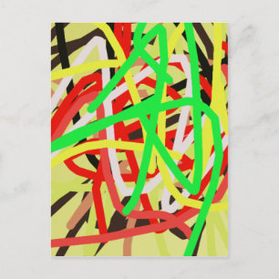 colourful 676 abstract art postcard