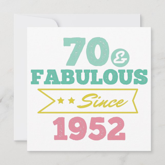 colourful 70 and fabulous since 1952 save the date (Front)