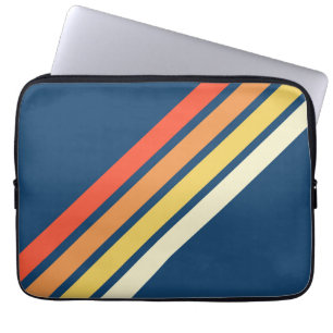 Colourful 70s 80s Retro Striped Stripes Laptop Sleeve
