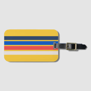 Colourful 70s 80s Retro Striped Stripes Luggage Tag