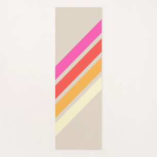 Colourful 70s 80s Retro Striped Stripes Yoga Mat