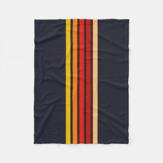 Colourful 70s Retro Striped Stripes Fleece Blanket