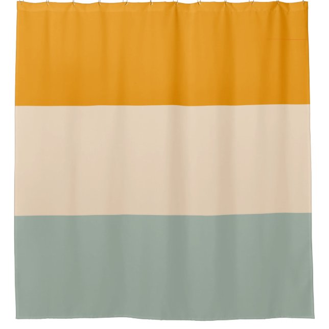 Colourful 70s Striped Retro Stripes Shower Curtain (Front)
