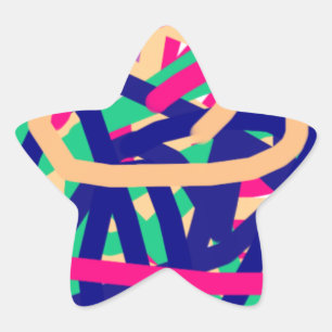 colourful 7647 abstract art star sticker