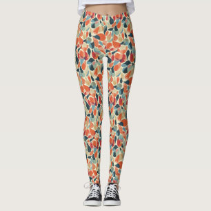 Colourful 80s-inspired Teardrop Patterned Leggings