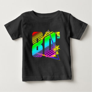 Colourful 80's sunset palm trees baby T-Shirt