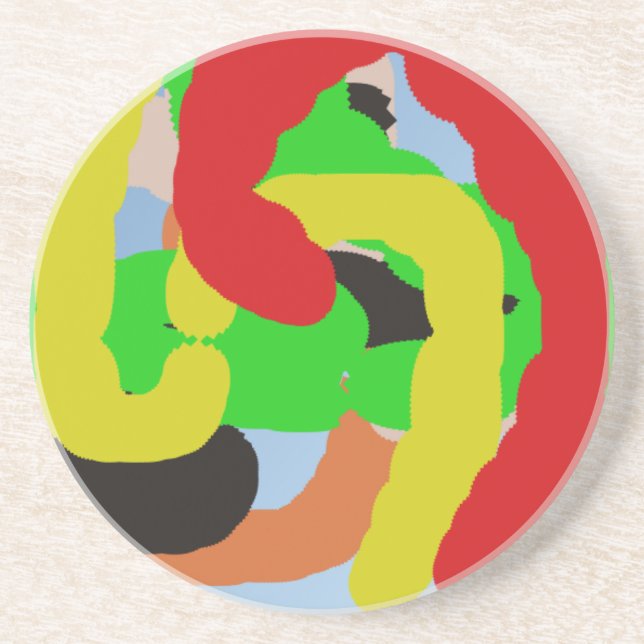 colourful 8886 abstract art coaster (Front)