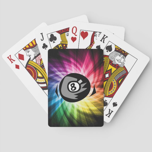 Colourful 8 ball playing cards (Back)