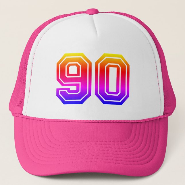 Colourful 90th Birthday Party Trucker Hat (Front)