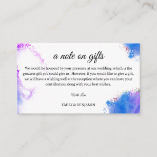 Colourful a Note on Gifts Wedding Wishing Well Enclosure Card