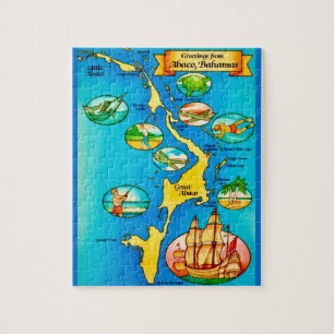 Colourful Abacos Islands Map Jigsaw Puzzle
