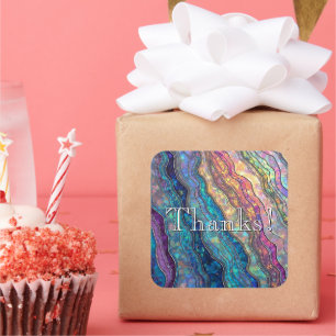 Colourful Abalone Ripples Custom  Square Sticker