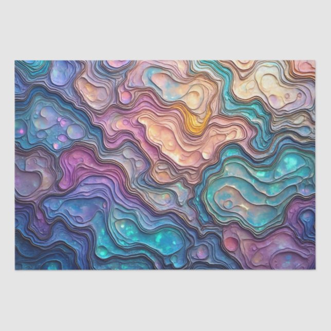 Colourful Abalone Swirls Tissue Paper (Front)