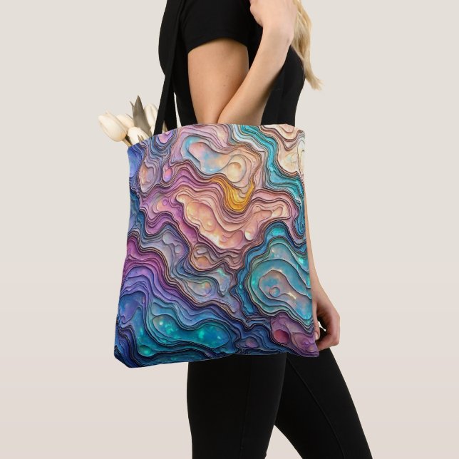 Colourful Abalone Swirls  Tote Bag (Close Up)