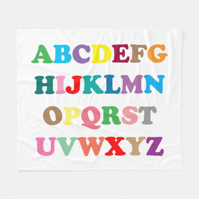 Colourful ABC's Fleece Blanket (Front (Horizontal))