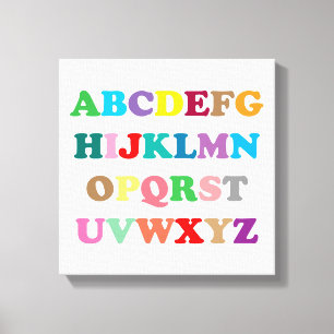 Colourful ABC's lettering Canvas Print