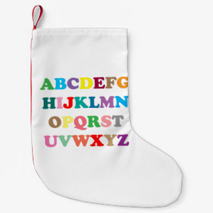 Colourful ABC's lettering Small Christmas Stocking