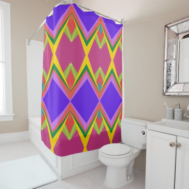 Colourful Absract art Shower Curtain (In Situ)