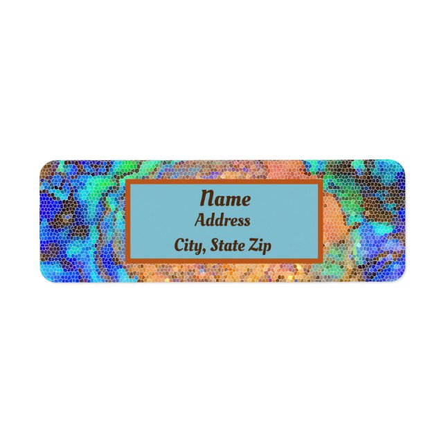 Colourful Abstract Abalone Shell Mosaic (Front)