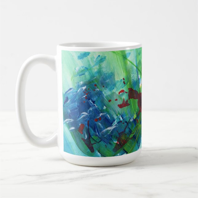 Colourful Abstract Acrylic Art Coffee Mug (Left)