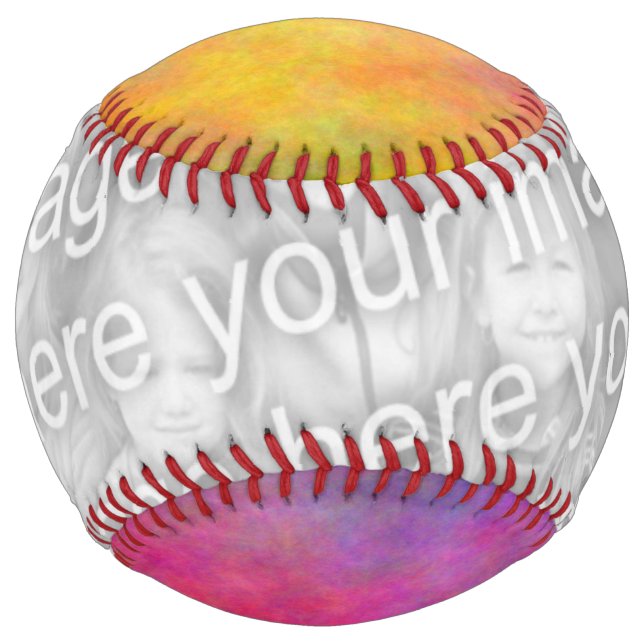 Colourful Abstract Add Your Own Photo Softball (Front)
